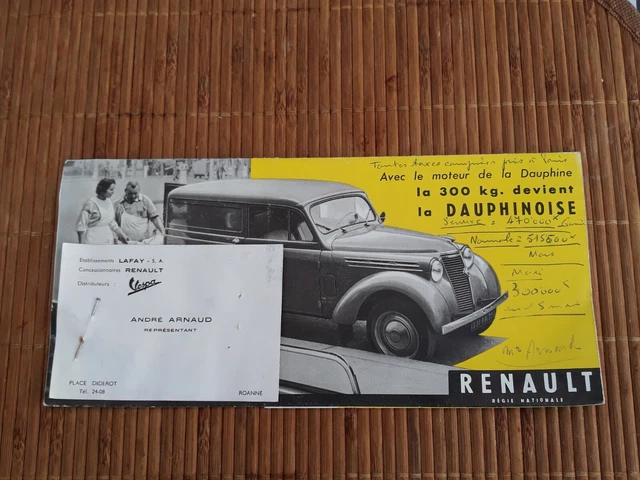 Brochure Publicitaire Automobile Vintage Renault La Dauphinoise – Catalogue Rare Collection
