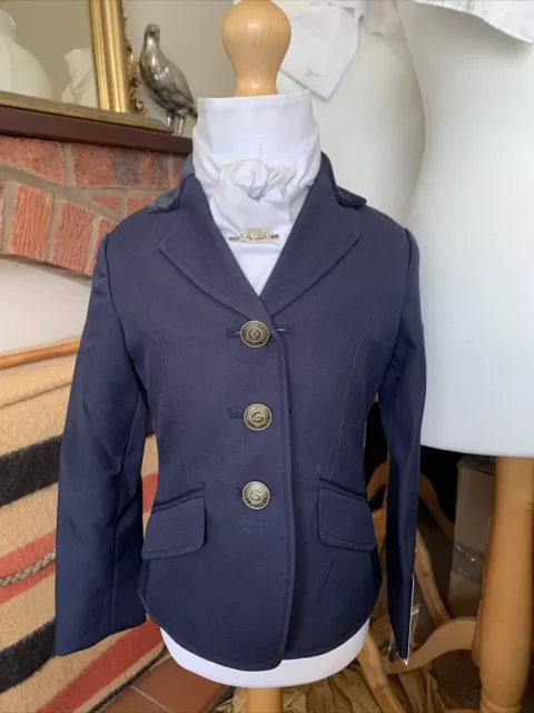 BNWT Childs Size 20 Lead Rein Shires Aston Navy/Velvet Show Jacket Double Vents