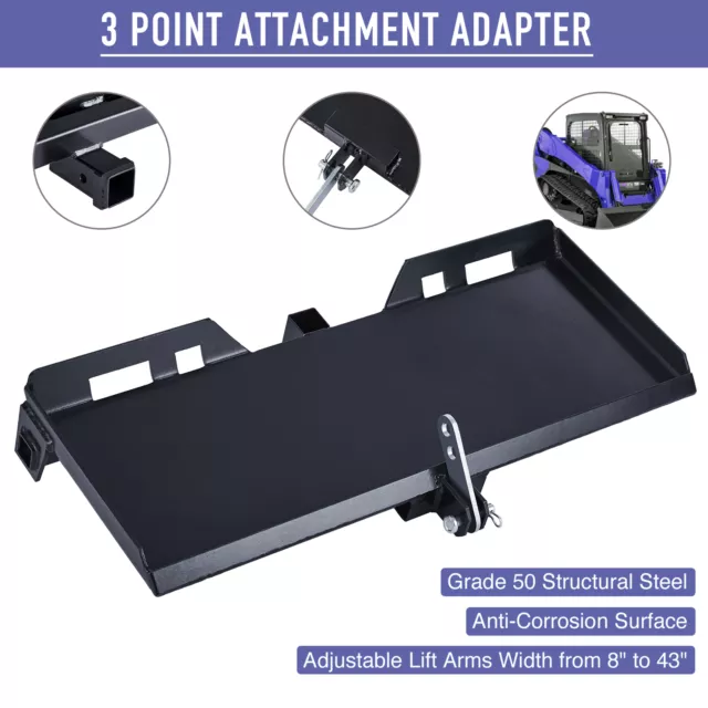 PREENEX 3 Point Attachment Adapter Adjustable Lift Arm Tractors Skidsteer Loader