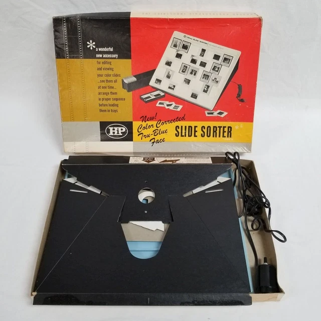 Hudson Photographic Industries Lighted Slide Sorter In Box #305  Incomplete ^