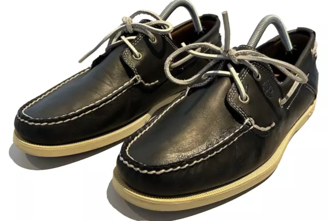 TIMBERLAND EARTHKEEPERS ANTI Fatigue Leather Boat Deck Shoes Navy