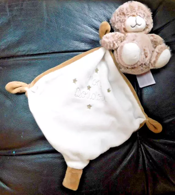 mon doudou mouchoir TEX ours marron beige chine blanc étoile  tex baby EXC ETAT