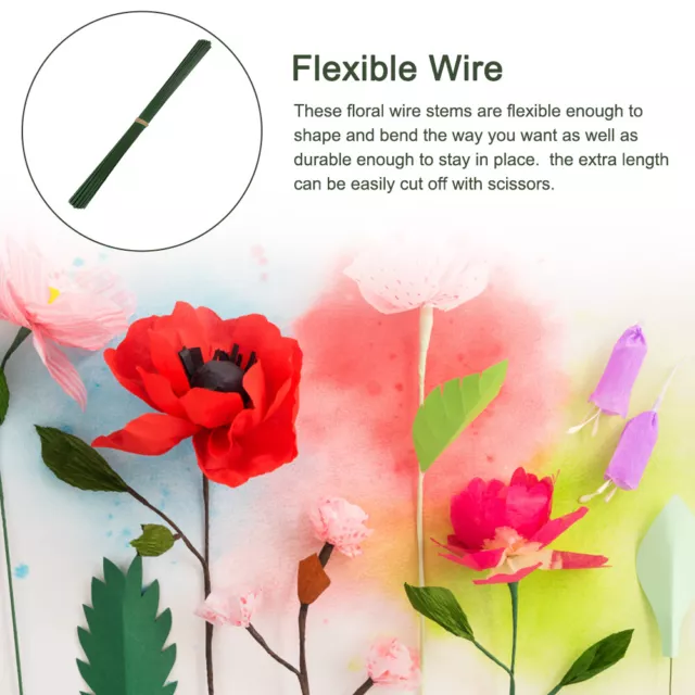 100pcs Floral Wire Stems Iron Bouquet Accessories Flower DIY Arts Supplies
