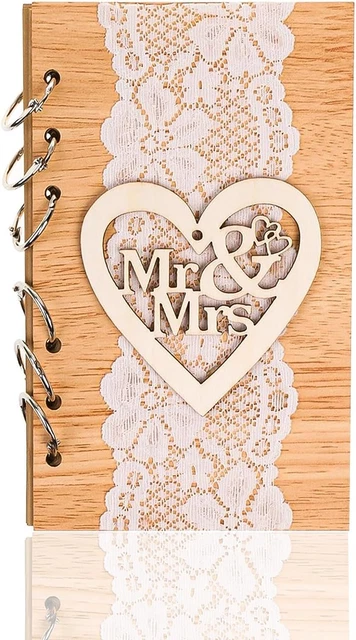JidRMC Guest Book Matrimonio, Libro Dediche Matrimonio di Legno, Colore Legno