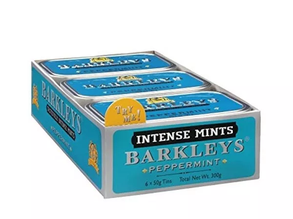 Tuttle & Co Barkleys Mints Tastefully Intense Peppermint 50g / Pack of 6