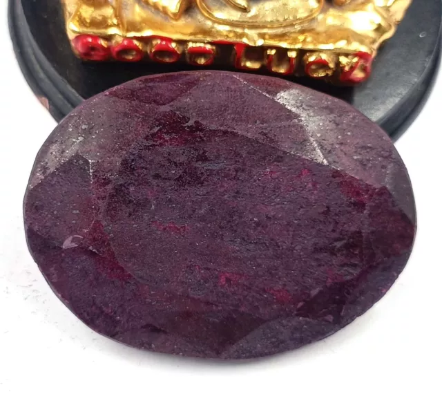 Finest Quality 390.65 Ct Oval Shape Certified/57mm African Red Ruby Gemstone YSV