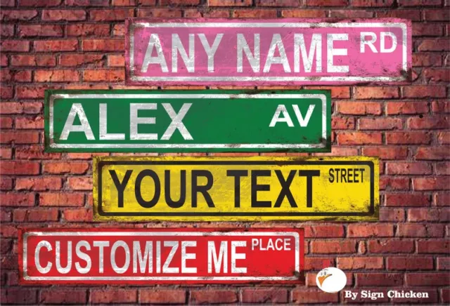 Custom Personalized Street Signs, garage sign, road sign, RUSTY VINTAGE LOOK new