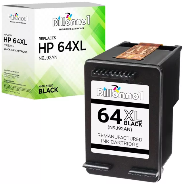 For HP 64XL (N9J92AN) Black Replacement (N9J92AN) Ink Cartridges