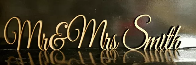 Personalized custom wedding Mr&Mrs Surname freestanding wooden letters sign 16cm