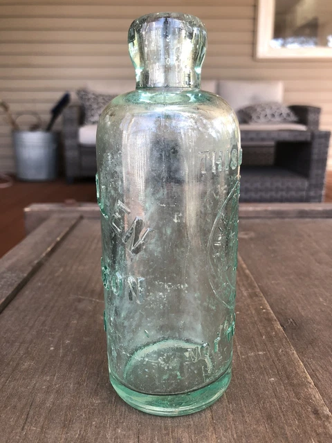 Antique W M T. Allen Paterson NJ Aqua Hutch Hutchinson Soda Bottle New Jersey 11