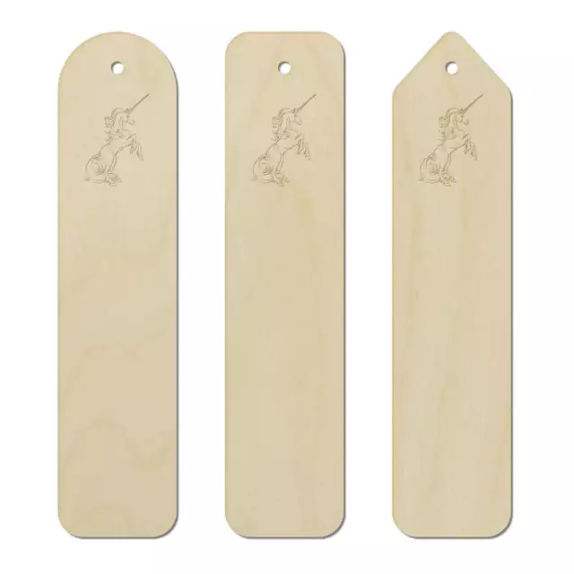 3 x 'Unicorn' Birch Bookmarks (BK00002494)
