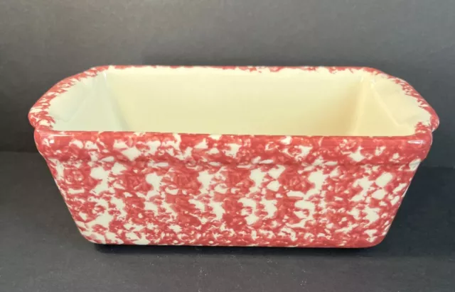 Workshops of Gerald E Henn Cranberry/Pink/Red Spongeware Mini Loaf Pan