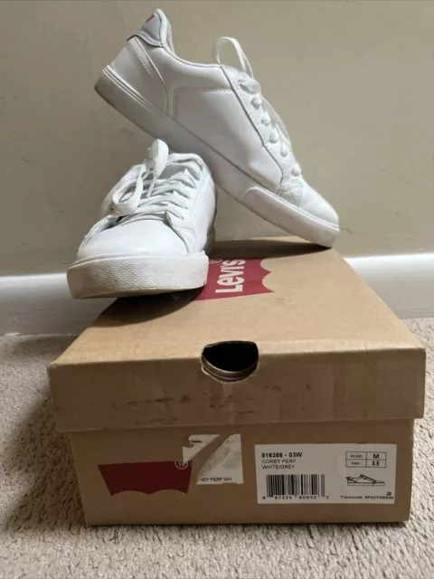 LEVIS Corey Retro Energy Sneakers White Casual Walking Shoes Mens Size 8.5