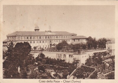 Cartolina fotografica Chieri R Collegio Umberto I 1910 foto Benassi 