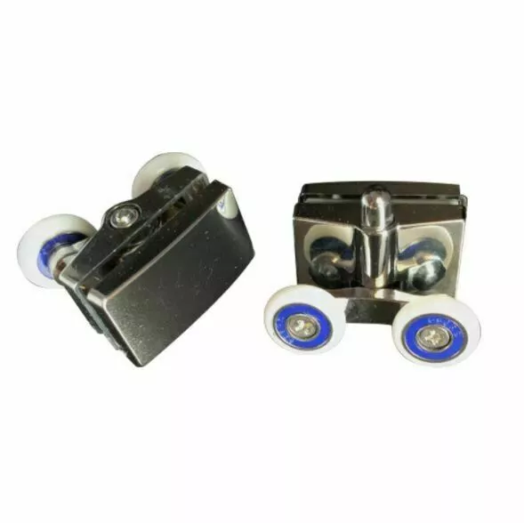 2/4 Pcs Heavy Duty Twin Zinc Alloy Shower Door Rollers Runners Wheels Top Bottom