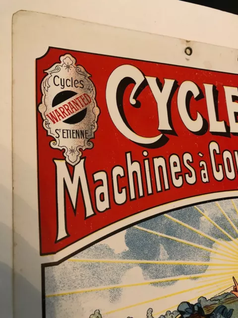Original Vintage Poster Cycles Machines à Coudre Warranted ca. 1910 2