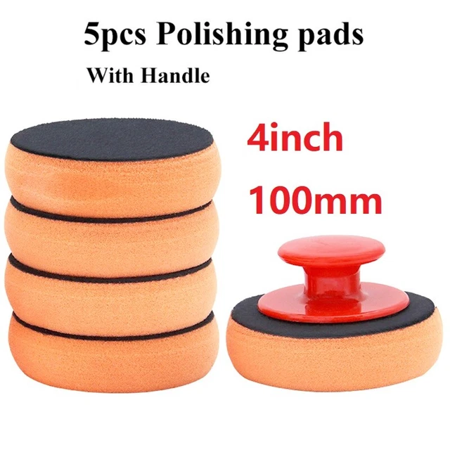 6 pz/set 4 pollici/100 mm pad lucidante spugna pulizia auto cura auto con manico