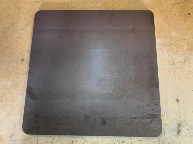 1/4" ROUNDED CORNERS Steel Plate, 14" x 16", A36 Steel, .25 thick