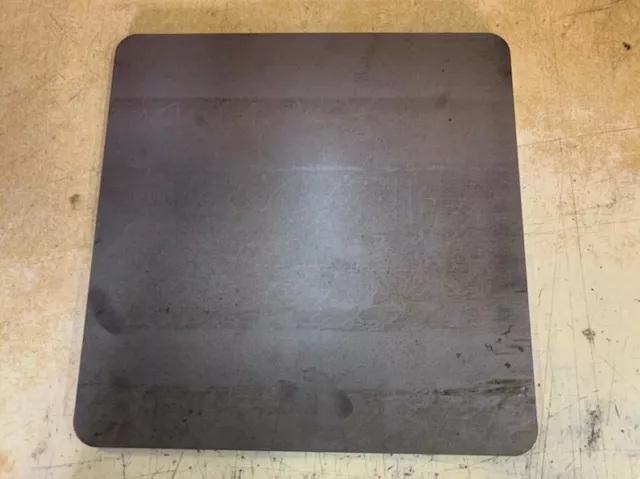 (2) 1/4" ROUNDED CORNERS Steel Plate, 16" x 16", A36 Steel, .25 thick