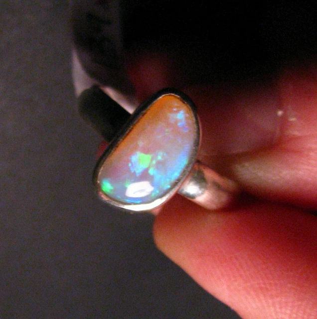 Bague Opale D'Australie Coober Pedy - Taille 55 - Idéale Lithothérapie Ou Cadeau