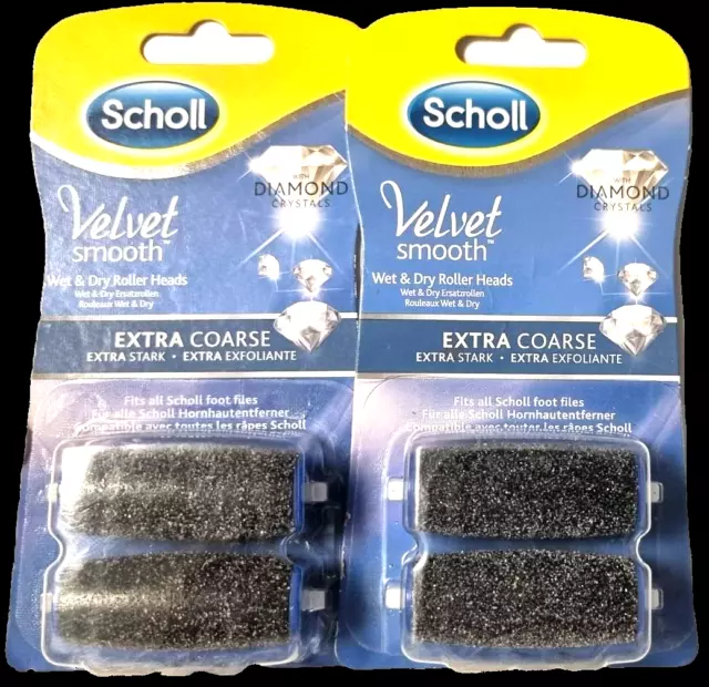 2 x Scholl Velvet smooth Ersatzrollen Extra Stark mit Diamantpartikel   G265