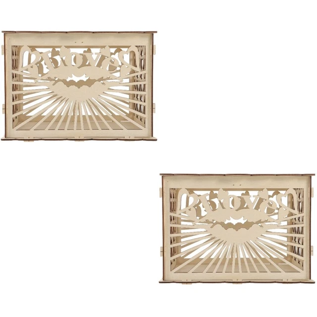 Set 2 scatole biglietti di nozze legni scatole regalo in legno cachi
