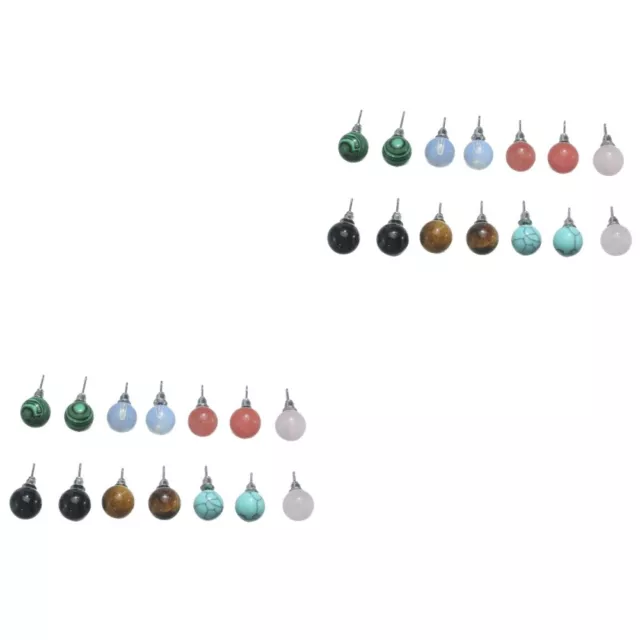 14 Pairs Natural Stone Earrings Miss Turquoise Jewelry Pearl