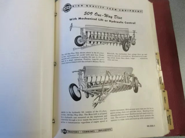 Massey Harris 509 One-Way Disc Sales Sheets from Dealer Catalog 10 Page