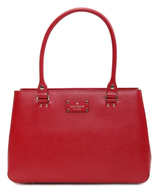 Kate Spade New York 249631 Womens Red Elena Wellesley Leather Tote Bag
