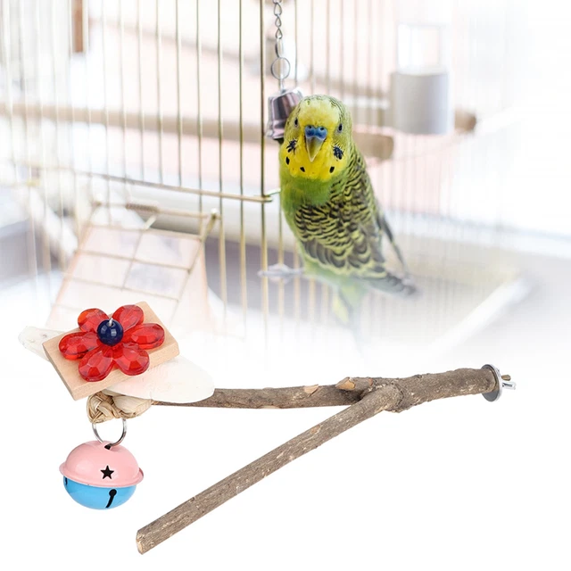 Natürliche Holz Vogel Gabel Barsch Standrahmen Stand Pole Papagei Kauen Bit Obm