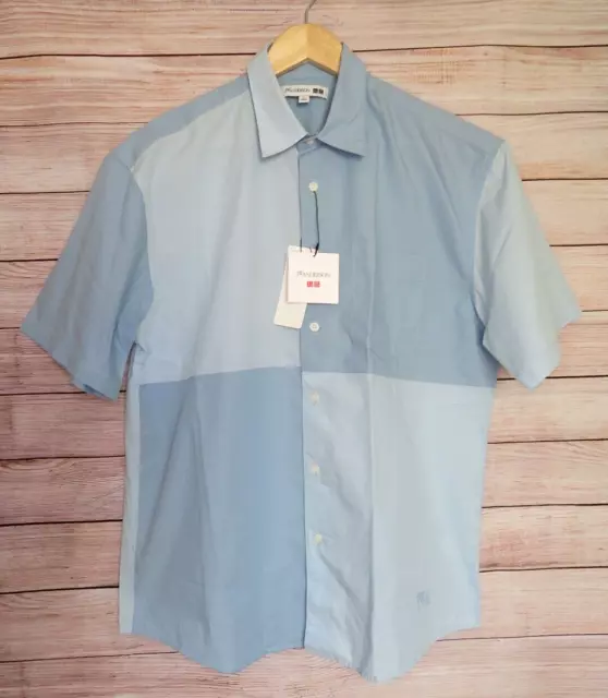 JW Anderson Uniqlo Chambray Oversized Short-Sleeve Shirt Light Blue NWT