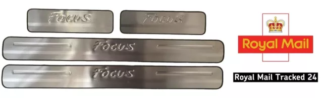 Stainless Steel Door Sill Kick Protectors For Ford Focus Mk3 2012   2017 5dr New