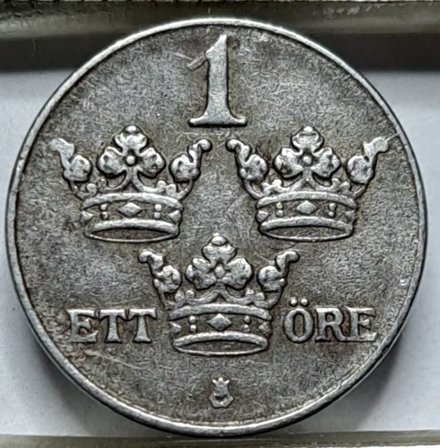 Sweden 1 öre ore 1947 KM#810 Iron King Gustav V (6510)