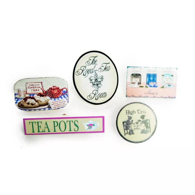 5 Piece Royal Tea Room Shop Signs For The Queens Treasures Interchangeable Shop