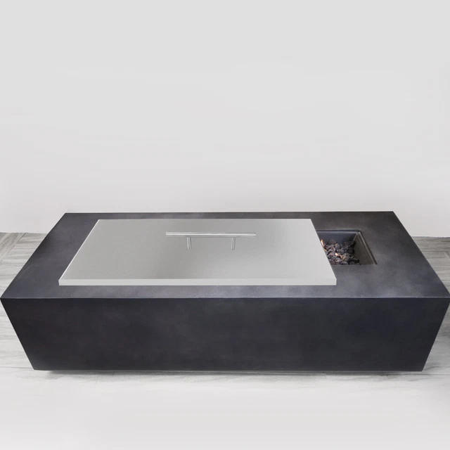 Fire Pit Cover Lid 21"x9" For Drop-in Fire Pit Pan/ Protector Stainless Steel