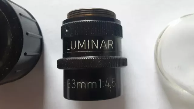 CARL ZEISS LUMINAR 63mm 1:4.5  MACRO CAMERA MICROSCOPE LENS. Rare, Germany Made