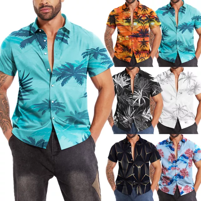 Hawaiian Shirts Mens Aloha Summer Casual Beach Button Down Cruise Holiday Party