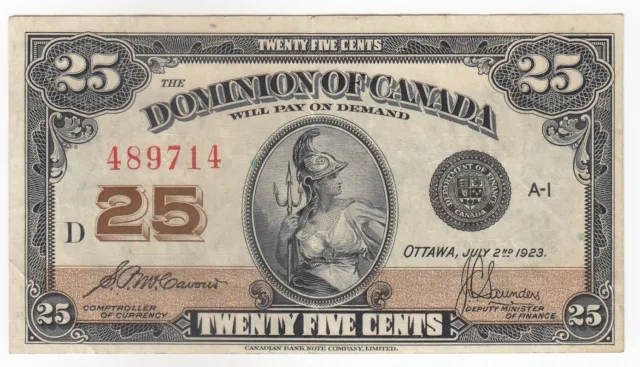 Canada, 25 Cent, 1923, Dominion Von Canada, P10, XF Seltenst