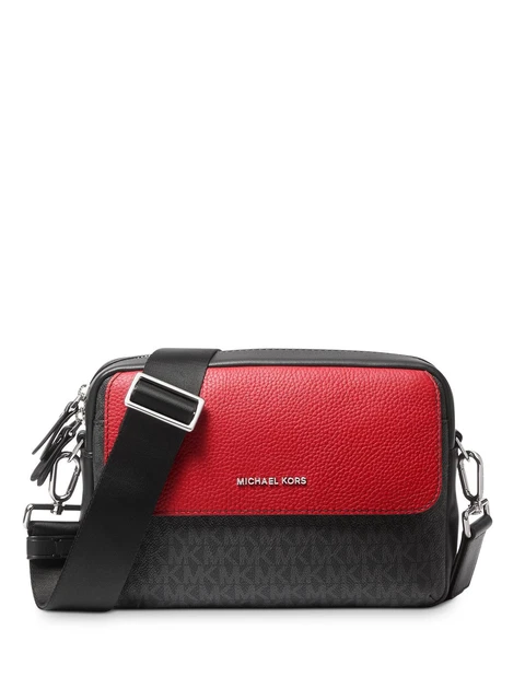 MICHAEL KORS Men's Black Hudson Utility Logo Adjustable Strap Crossbody Handbag