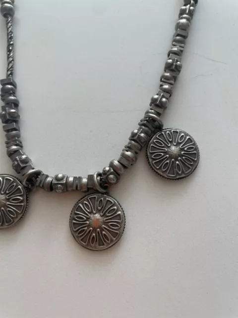 Puter Necklace With 3 Coin Look Design Very Artistically Made