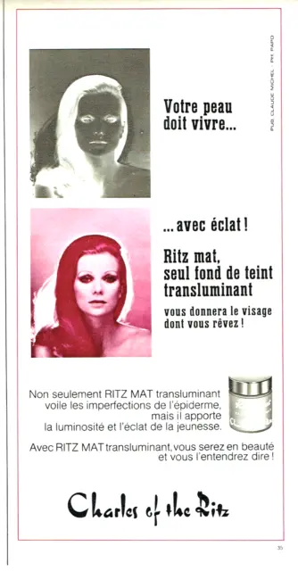 1971 Advertising 0623 Cosmetic Creams Charles of The Ritz