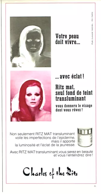 publicité Advertising 0623  1971   cosmétiques cremes  Charles of The Ritz