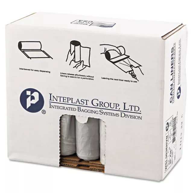 Inteplast Group Low-Density Can Liner 30 x 36 30gal .58mil Clear 50/Roll 10