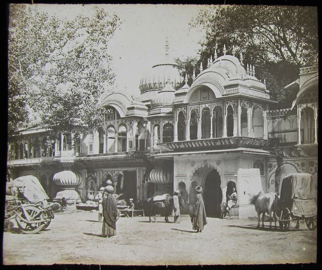 Glass Magic Lantern Slide THE GATE AT ALWAR C1910 PHOTO INDIA