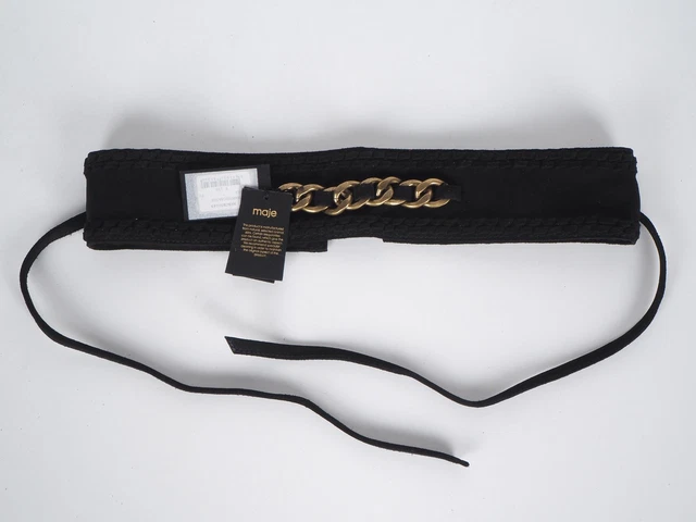 Maje Womens Belt One Size Black Anoushka  Self Wrap Velvet Suede Tassels Maje Anoushka Tassel Belt in Black Suede ref.630143 - Joli  main image 4