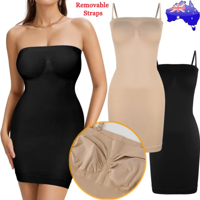 Women Strapless Shapewear Tummy Control Seamless Slip Under Dress Body  Shaper AU