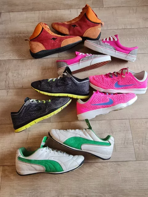 5x Turnschuhe/ Sneakers Gr. 38 - 38,5...Nike, KangaRoos, Puma, Vans, Damen