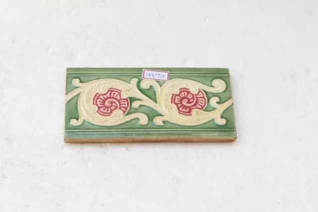 Japan antique art nouveau vintage majolica border tile c1900 Decorative NH4370 9