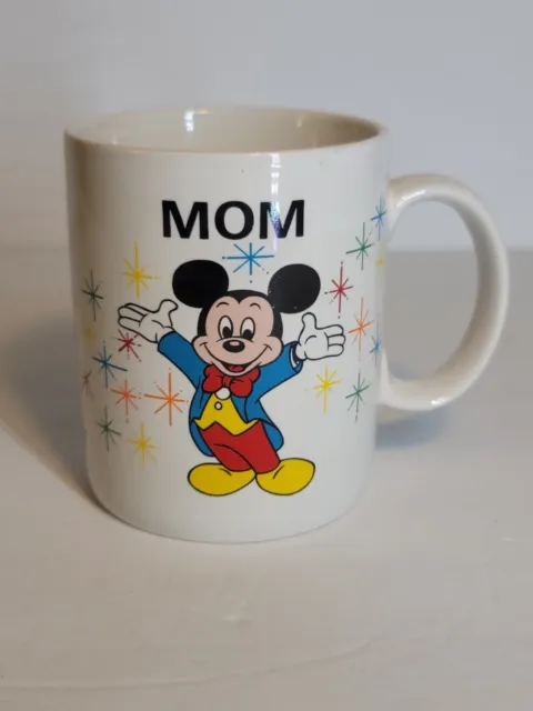 Disney MOM Vintage Mickey Mouse 10oz Cup Mug 1988 MCM W/ Epcot, Cruise & Castle