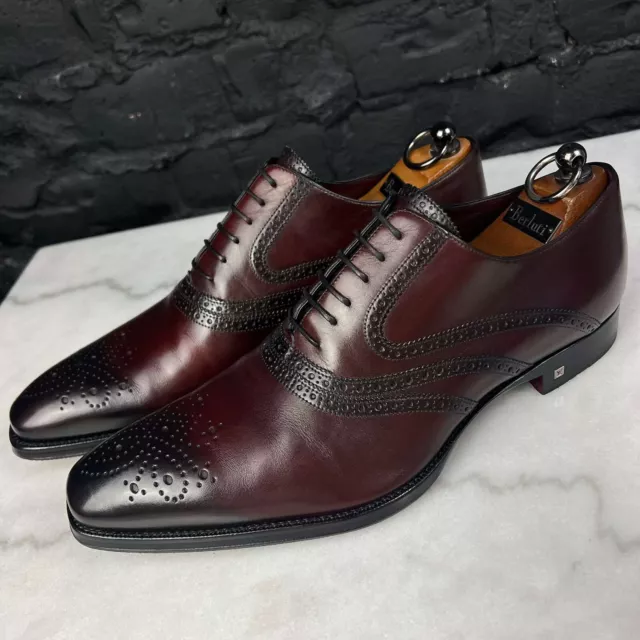 Louis Vuitton Mens Brown leather Oxford Shoes Retro NI0057 US 7.5 Authentic  LV
